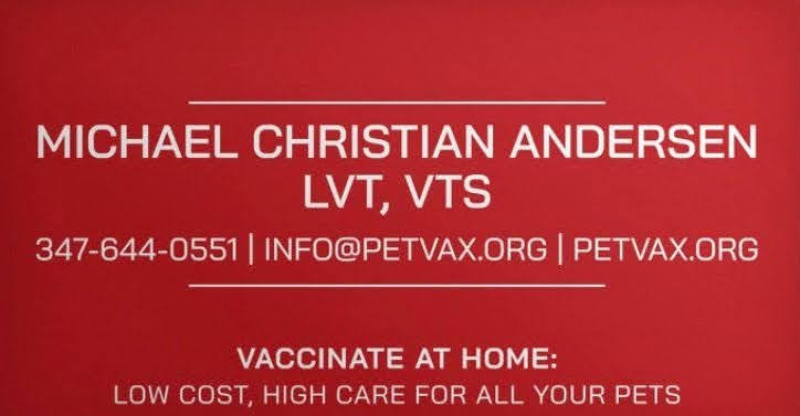 PetVax business card.